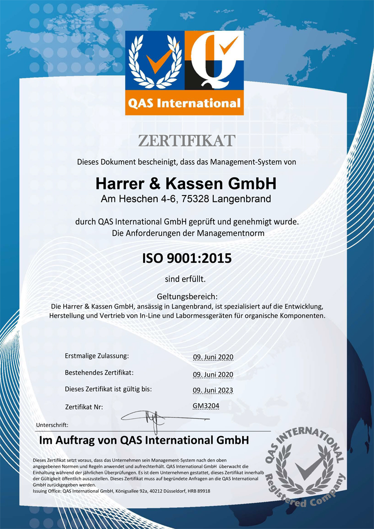 ISO 9001 Zertifikat